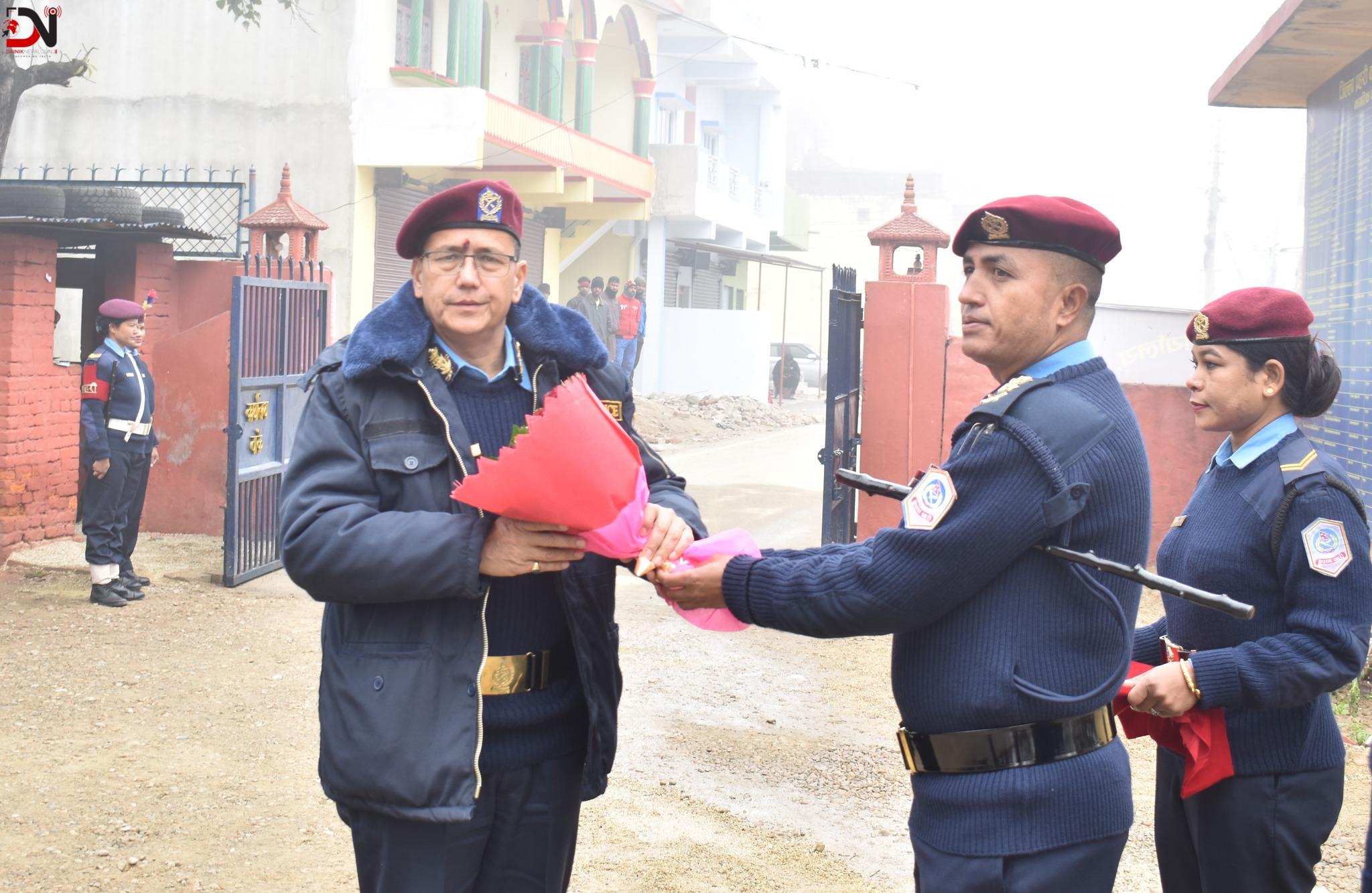 लुम्बिनीका डिआइजीद्वारा जिप्रका बाँकेको निरीक्षण