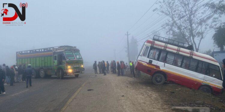 हवल्दारपुरमा सडक दुर्घटना हुँदा एकजनाको मृत्यु