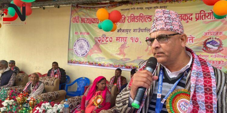 नरैनापुरमा राष्ट्रपति रनिङ शिल्ड