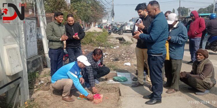 नेपालगञ्जमा फुटपाथ निर्माण सुरु