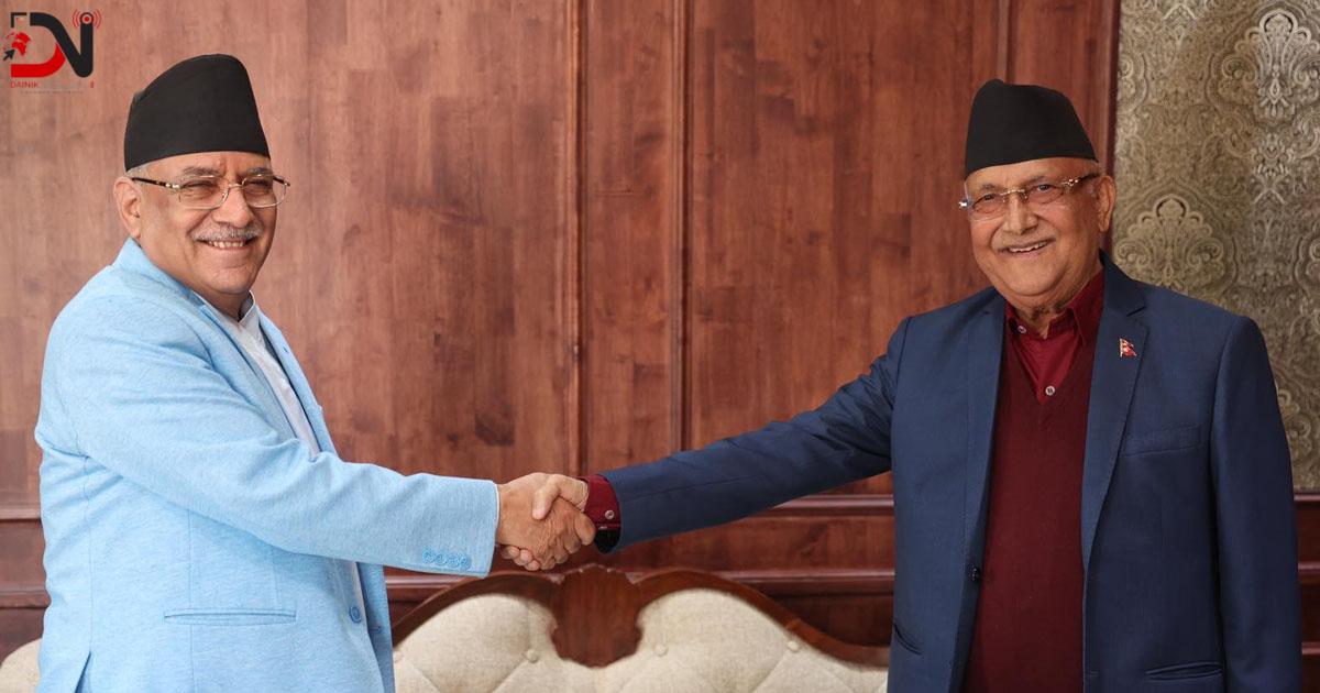 प्रधानमन्त्री प्रचण्ड र अध्यक्ष ओलीबीच भेटवार्ता