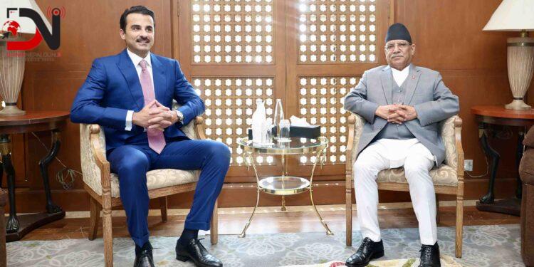 कतारका अमिर अल थानी र प्रधानमन्त्री दाहालबीच भेटवार्ता सम्पन्न