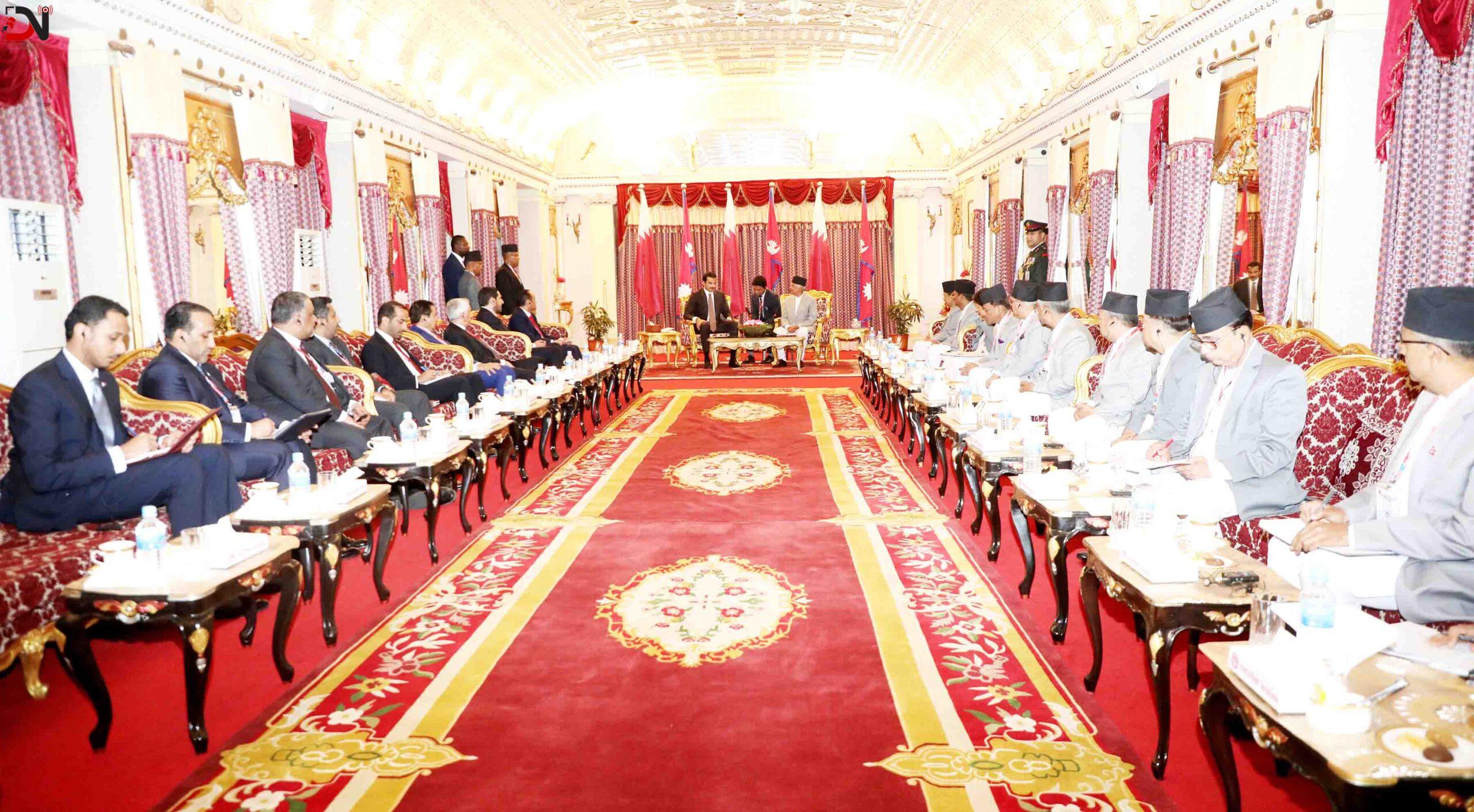 राष्ट्रपति पौडेल र कतारका अमिर अल थानीबीच भेटवार्ता