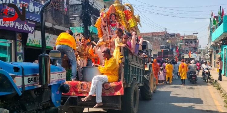 दुर्गा भवानीको प्रतिमा विसर्जन