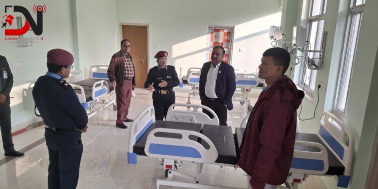लुम्विनी प्रदेश प्रहरी अस्पताल नयाँ भवनको मन्त्री अग्रवालद्वारा निरिक्षण