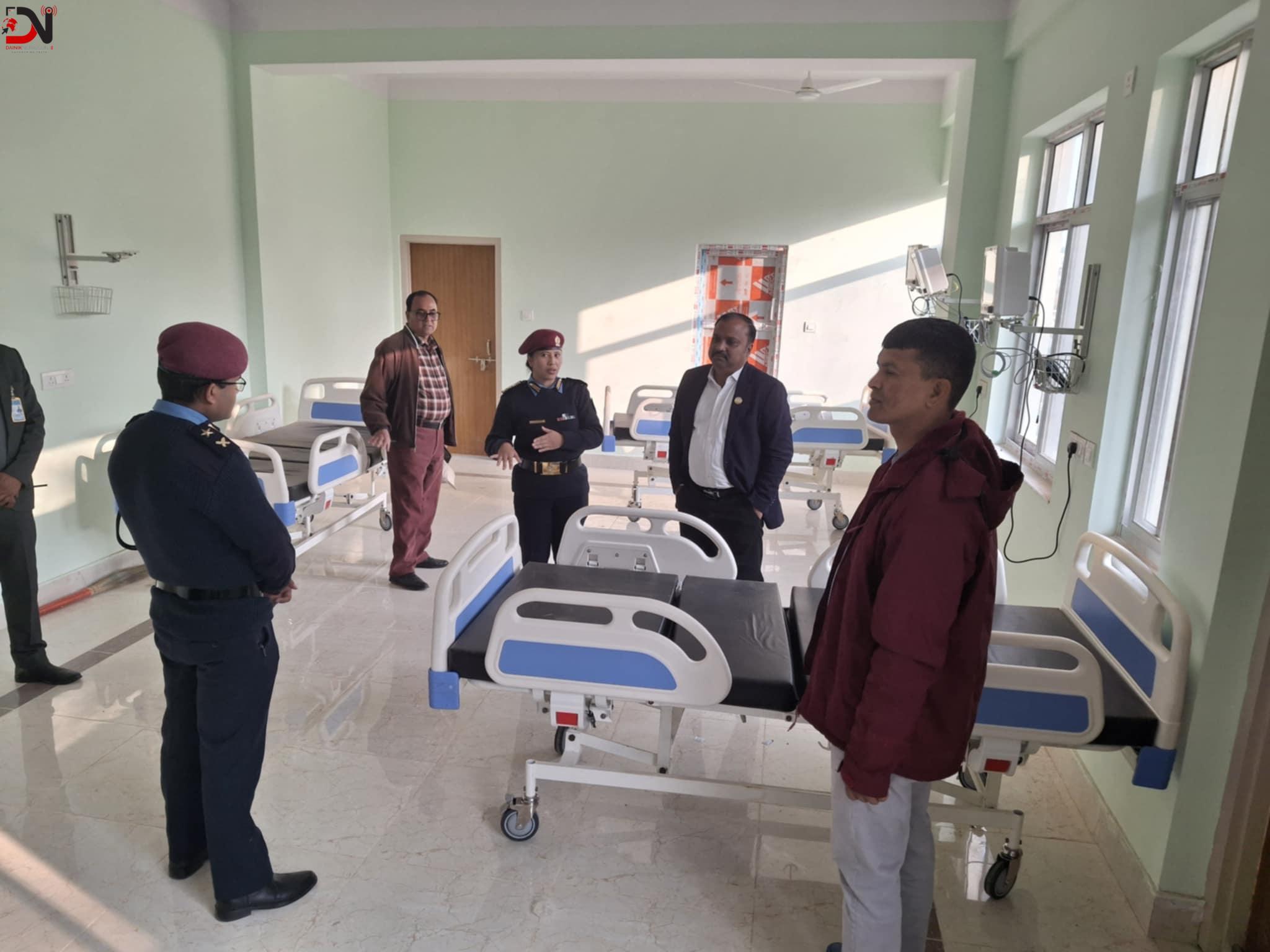 लुम्विनी प्रदेश प्रहरी अस्पताल नयाँ भवनको मन्त्री अग्रवालद्वारा निरिक्षण