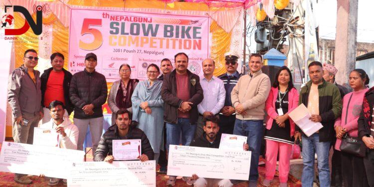 नेपालगन्ज ‘स्लो बाइक’ प्रतिष्पर्धाको पाँचौ संस्करणमा खान बने ‘स्लो राइडर’ विजेता