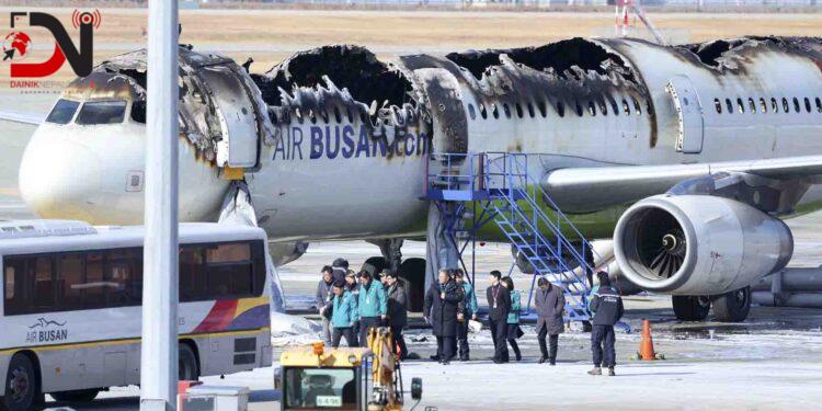 दक्षिण कोरियाली विमानमा आगलागी