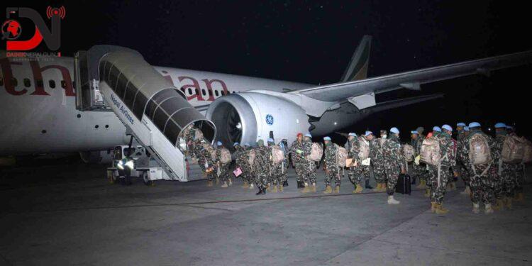 शान्ति सैनिक दक्षिण सुडान प्रस्थान