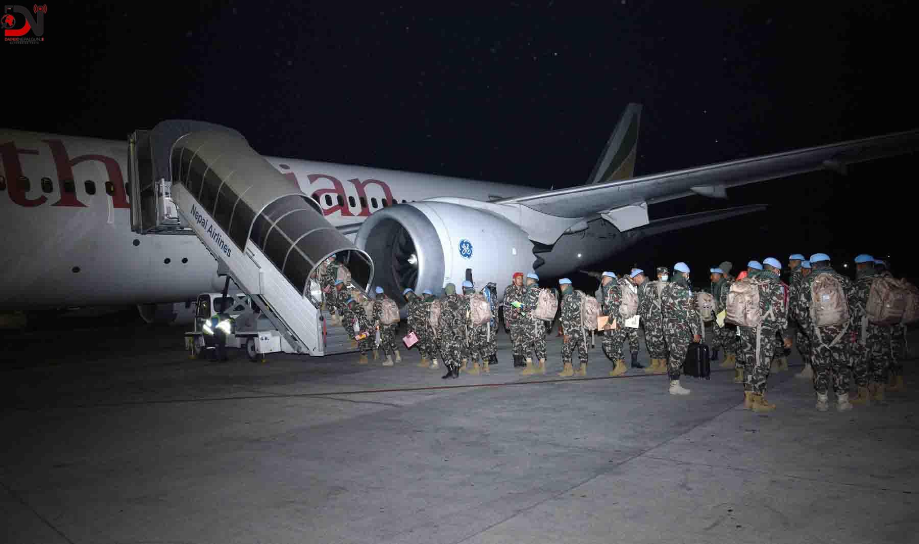 शान्ति सैनिक दक्षिण सुडान प्रस्थान