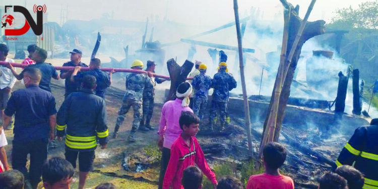 नरैनापुरमा जल्यो सत्र घरगोठ