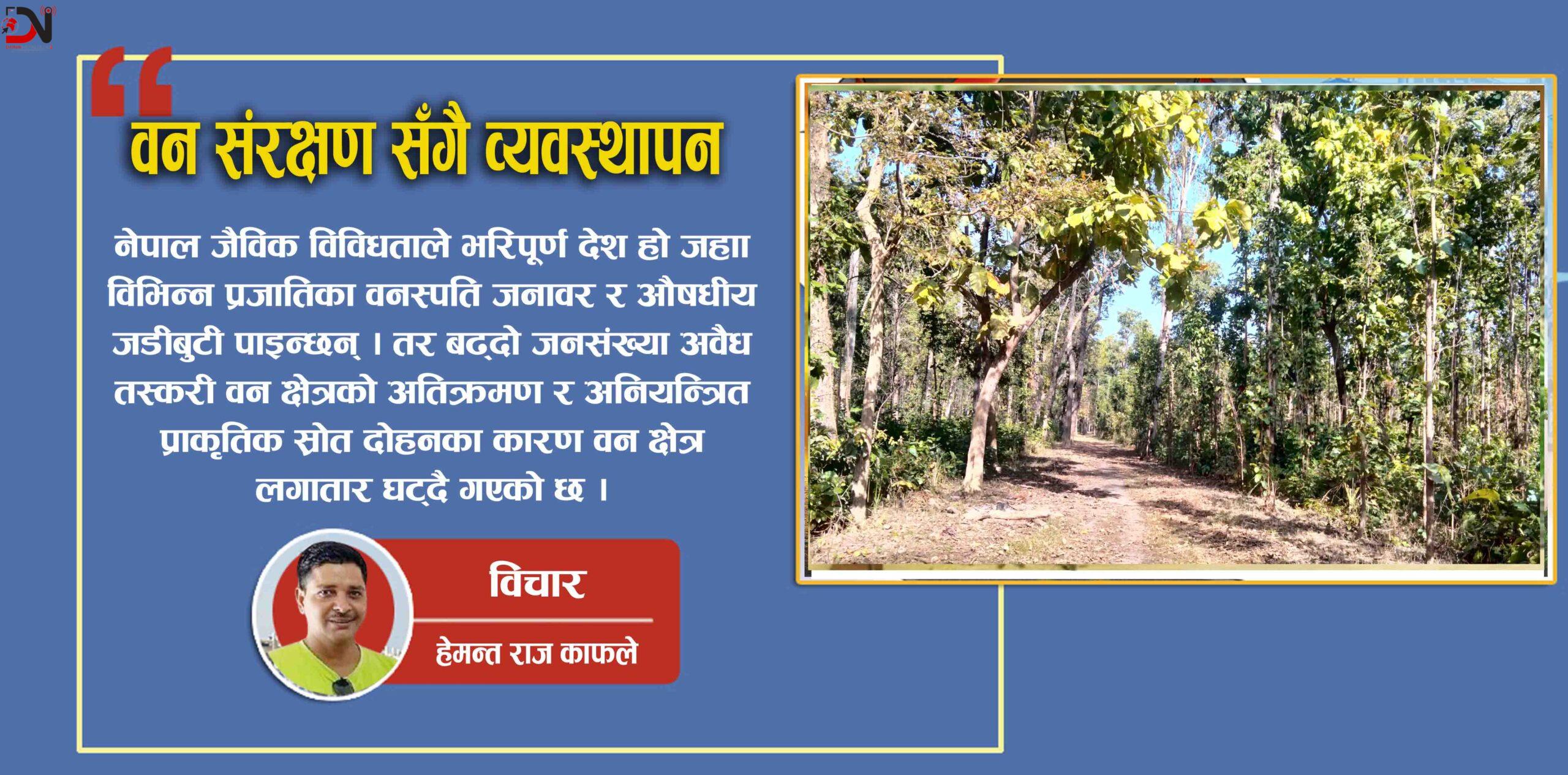 वन संरक्षण सँगै व्यवस्थापन निकै जरुरी