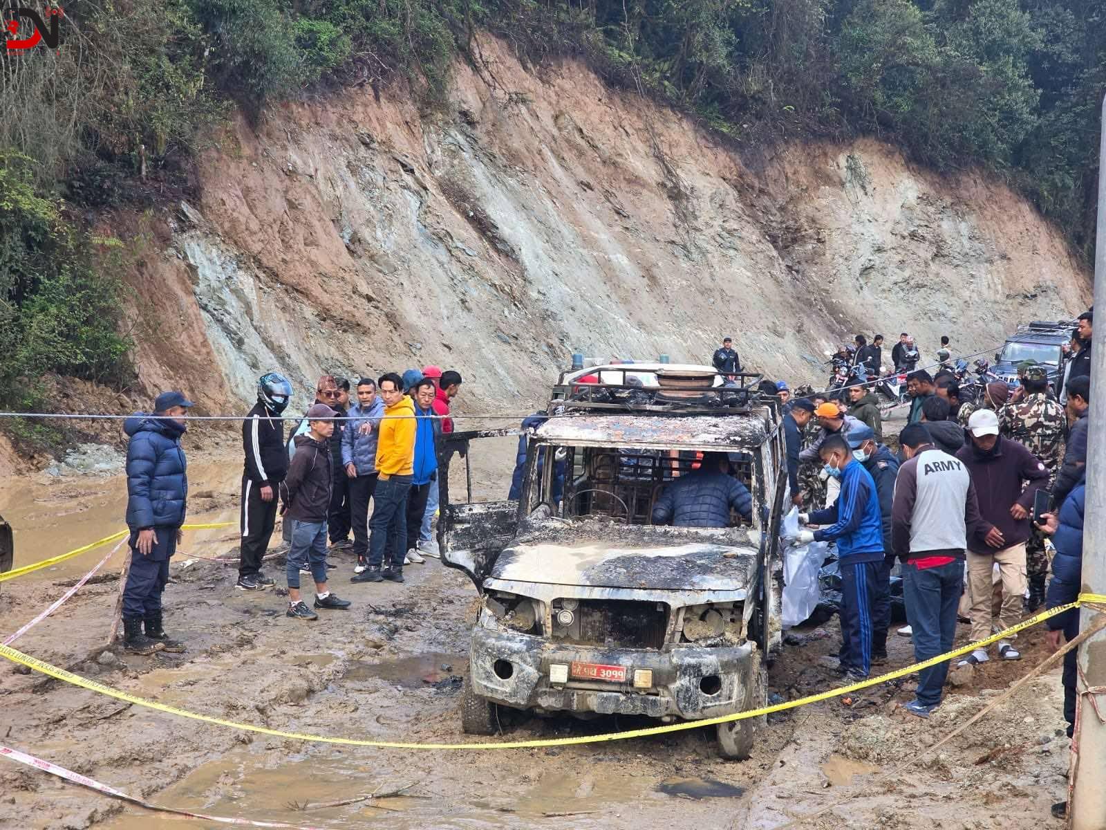 ताप्लेजुङमा बलेरो गाडीमा आगलागी, चारको मृत्यु, दुई जना घाइते