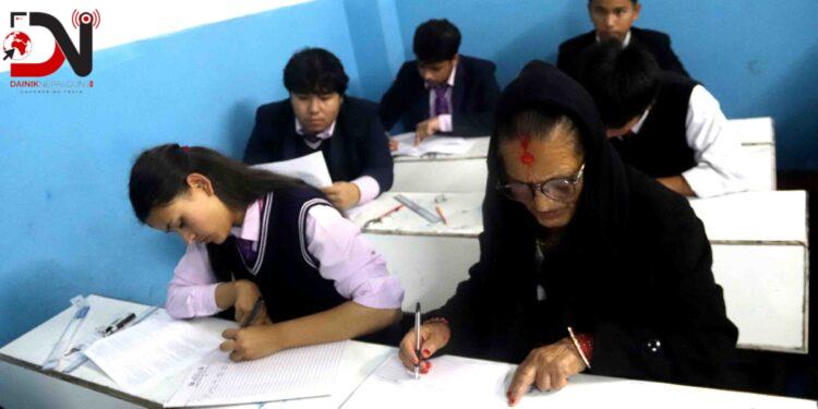 क्षा १२ को परीक्षामा ७३ वर्षीया छात्राको सहभागिता