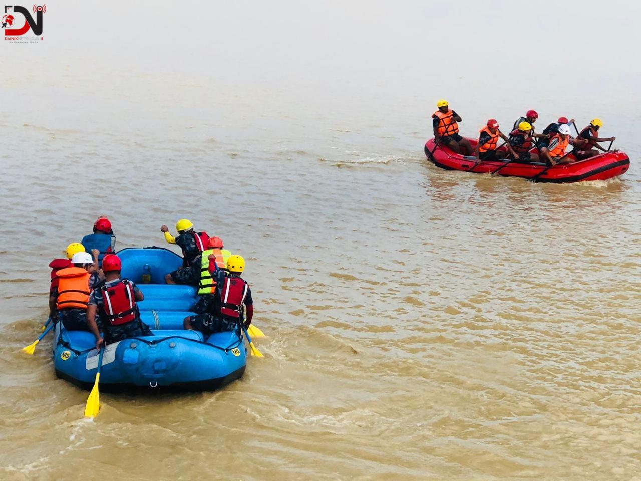 बाँकेमा विपद् पूर्वतयारी, राप्तीमा कृत्रिम अभ्यास