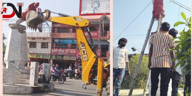 नेपालगन्जका चोकमा उठाइए शालिक