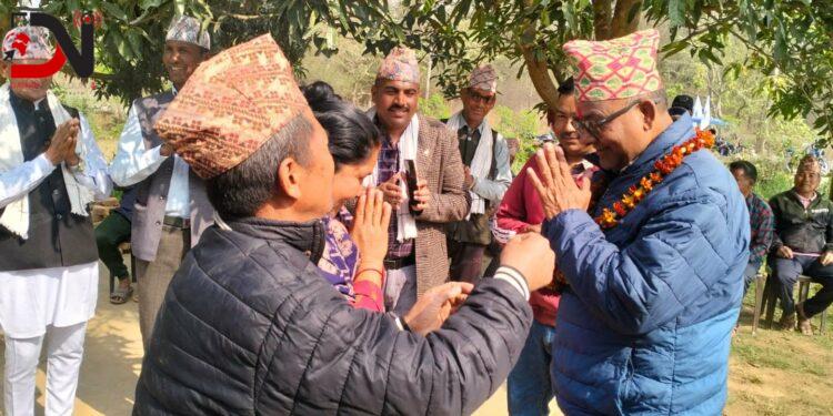 काँग्रेस उम्मेदवार गौडेल राप्तीसोनारी ३ का विभिन्न बस्तीमा