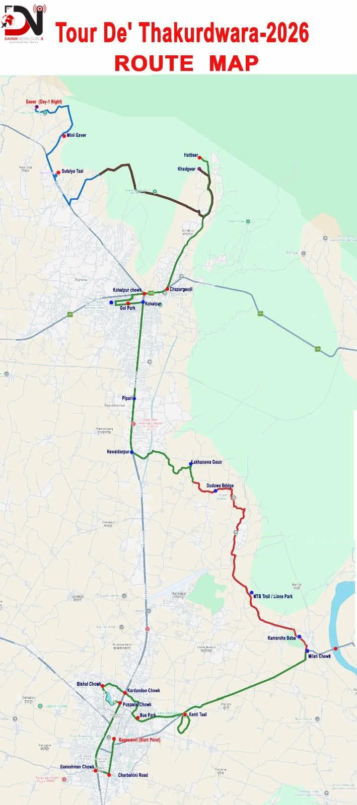 टुर दि ठाकुुरद्वारा : रुट तय