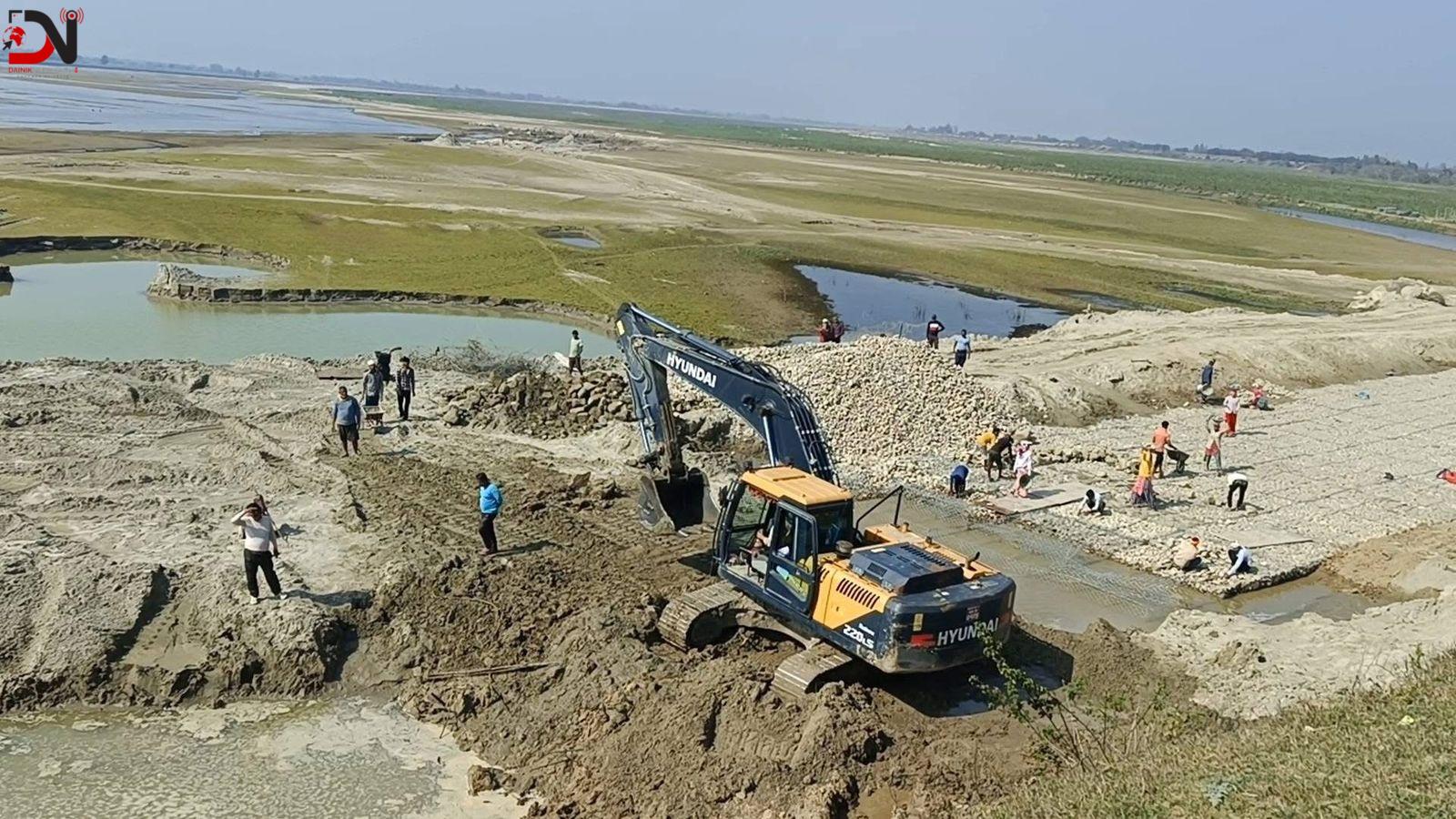 राप्ती–सोनारी र नरैनापुरमा स्थायी तटबन्धन निर्माण तीव्र