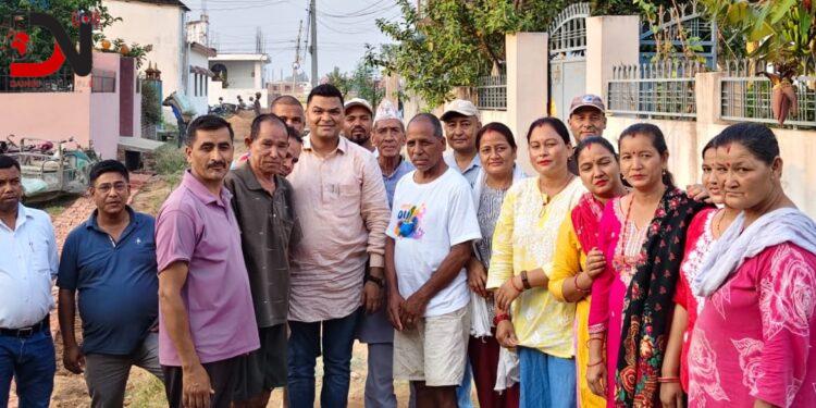 तेजनगरमा बन्दै पक्की नाला र पीसीसी सडक