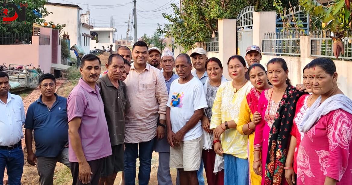 तेजनगरमा बन्दै पक्की नाला र पीसीसी सडक