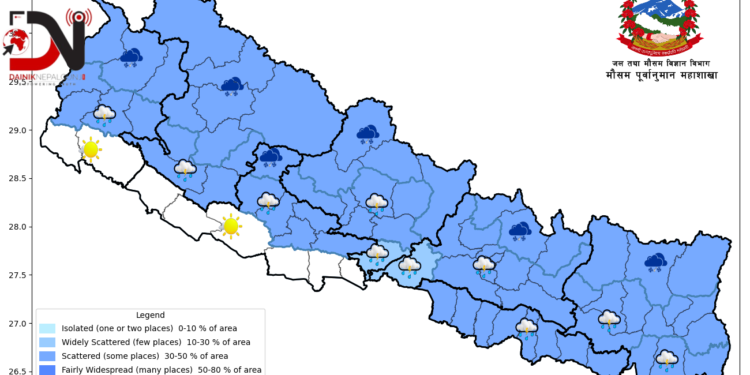 मनसुनको प्रभाव सीमित, तराईका केही क्षेत्रमा तातो हावा चल्ने पूर्वानुमान