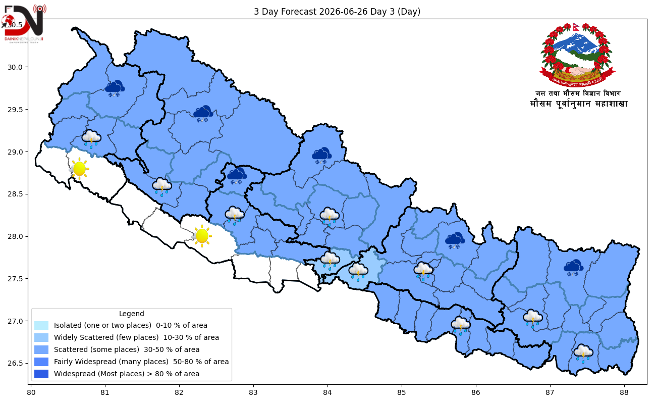 मनसुनको प्रभाव सीमित, तराईका केही क्षेत्रमा तातो हावा चल्ने पूर्वानुमान