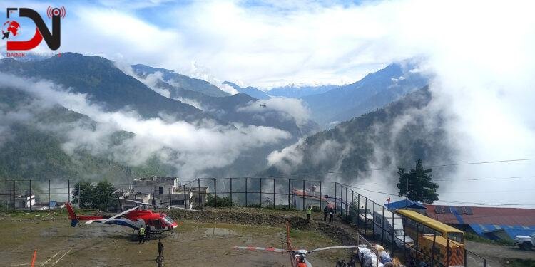 त्रिशूली–३ आयोजनाको सुरुङको प्रवेशद्वार खोज्दै विशेषज्ञ टोली