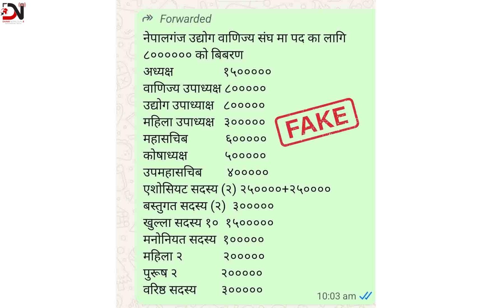 उम्मेदवारी शुल्क भन्दै ‘फेक’ जानकारी समाजिक सञ्जालमा