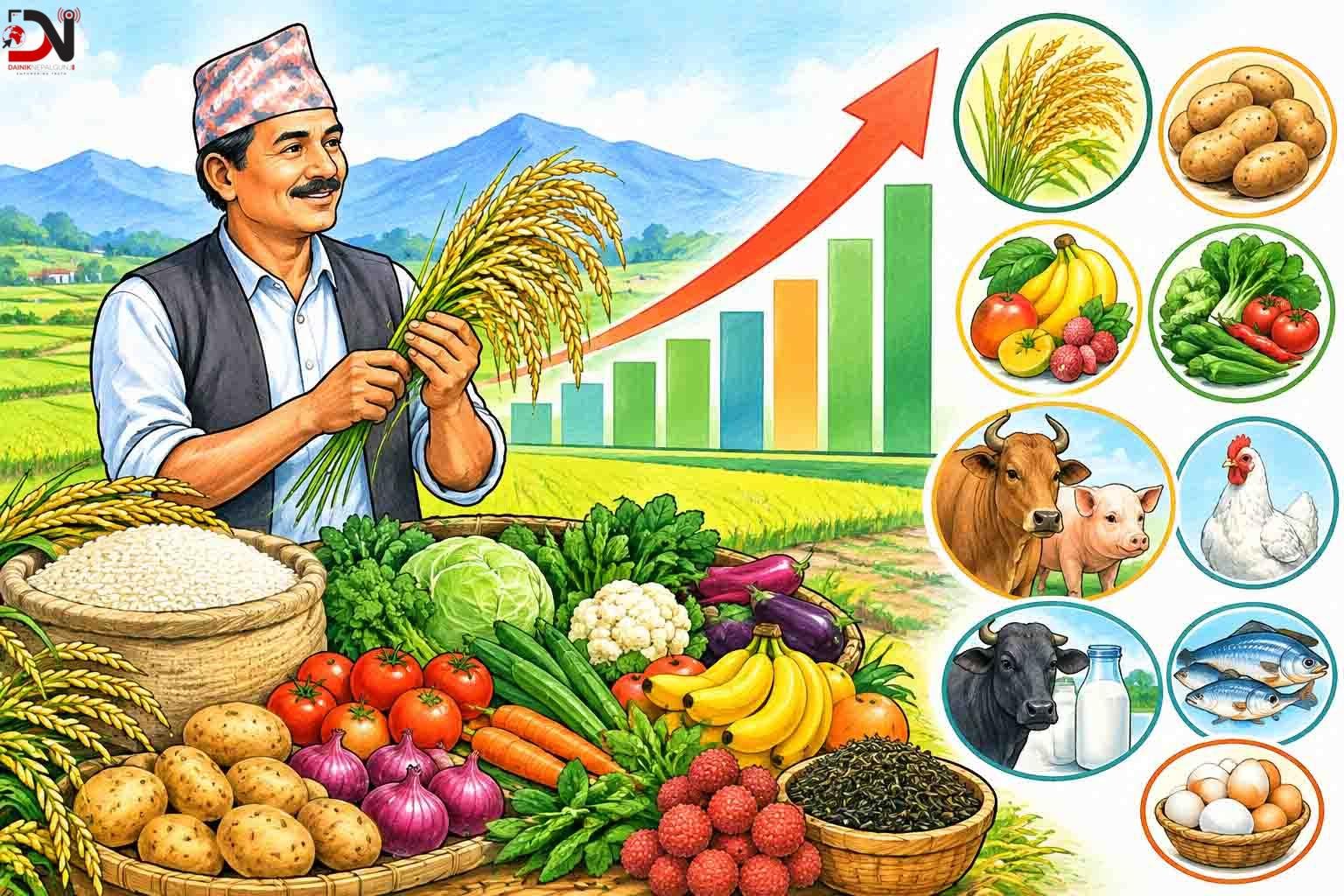 कृषि उत्पादक मूल्य सूचकांक २.०४ प्रतिशतले बढ्यो