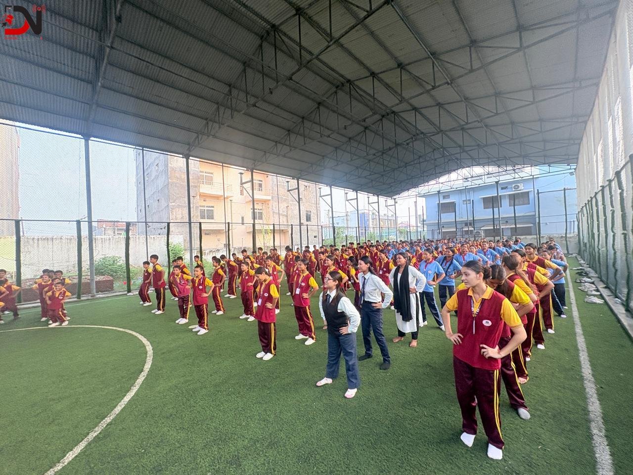 होप इन्टरनेशनल एकेडेमीमा विद्यार्थीले गरे सामूहिक योग साधना